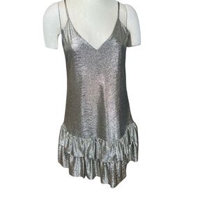 *NWT* Forever 21 Gold and Black Shift Dress with Ruffled Bottom Sz: M